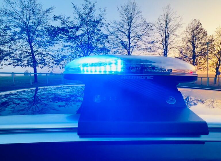 top light bar on a car with blue lights